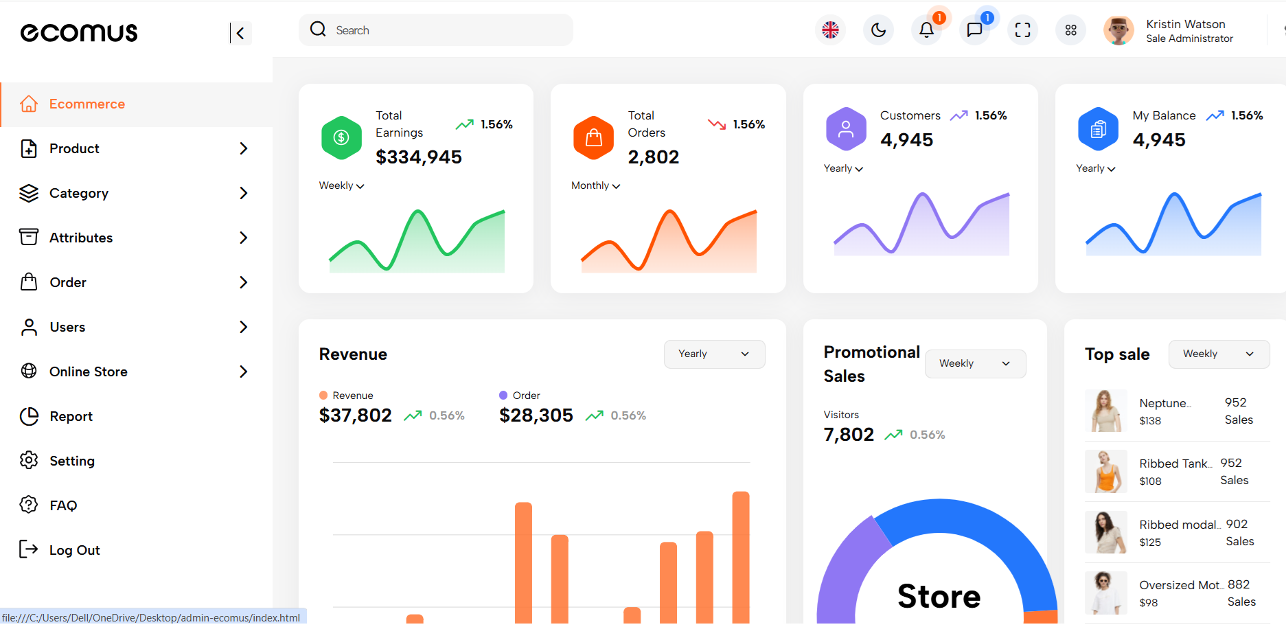 POS and inventory management dashboard